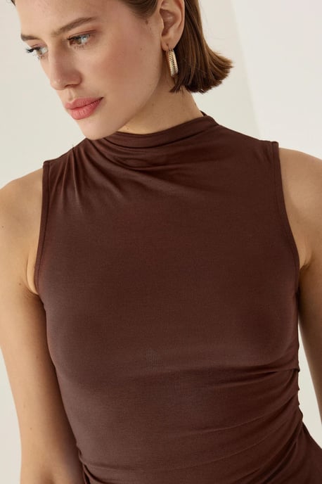 Ärmellose Drapierte Bluse - Image 3