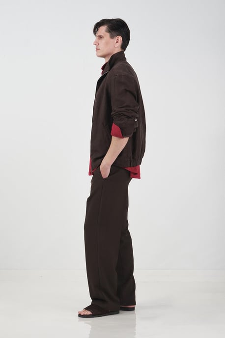 Herren-Weste aus transparenter Tencel- und Leinenmischung mit Reverskragen - Image 2