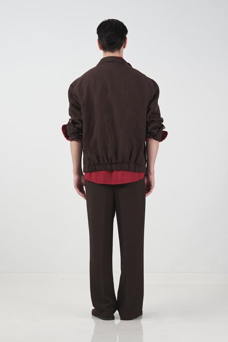Herren-Weste aus transparenter Tencel- und Leinenmischung mit Reverskragen - Image 3