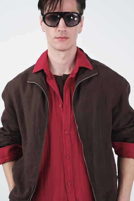 Herren-Weste aus transparenter Tencel- und Leinenmischung mit Reverskragen - Image 4