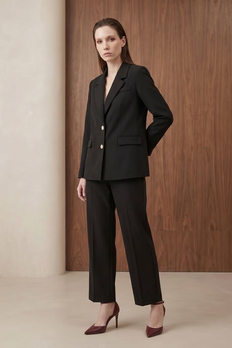 MyFashion Damenblazerjacke aus Crepe - Schwarz - Image 4