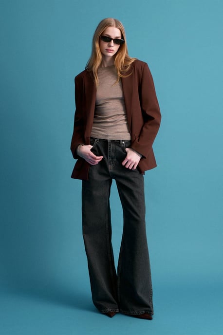 Übergroßer langer Crepe-Blazer-Jacke - Image 1