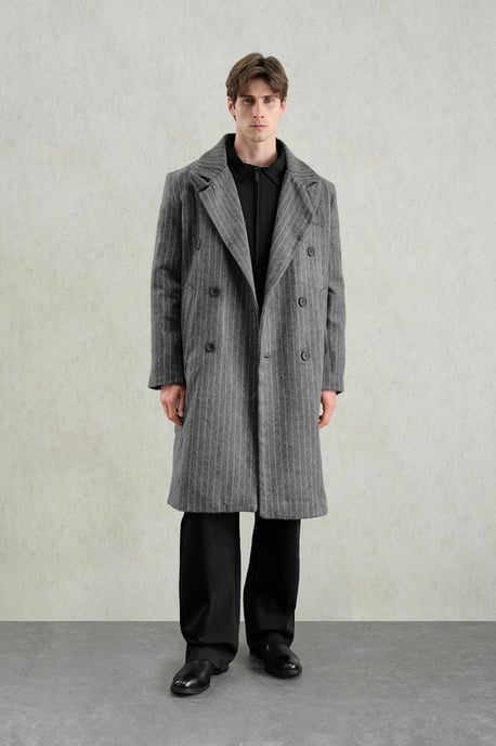 Texturierte Druckknopf gestreifte Jacke - Image 1