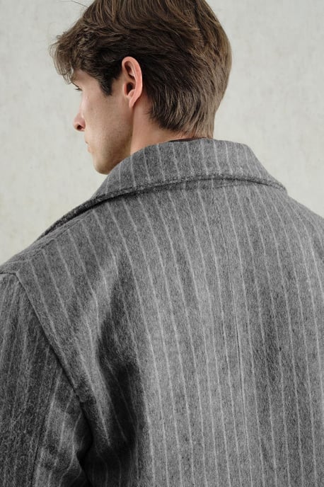 Texturierte Druckknopf gestreifte Jacke - Image 3