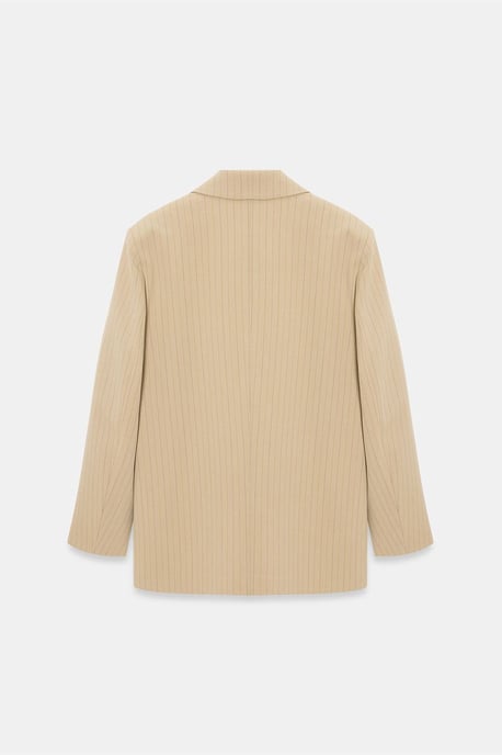 Gestreifter Crepe-Blazer mit Schalkragen - Image 6