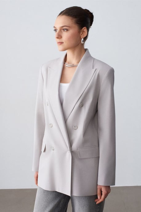 Langes Crepe-Blazer-Jackett - Image 3