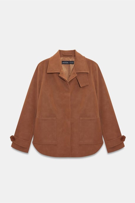 Damen Kunstsuede Knopfjacke - Image 5