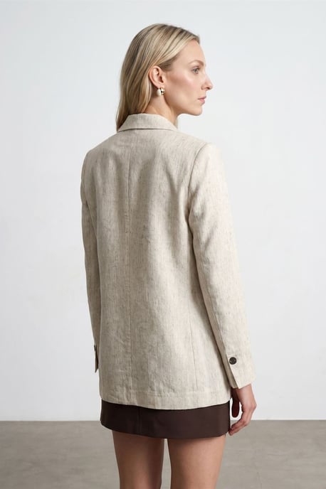 Damen Woven Blazerjacke mit Schalkragen - Image 2