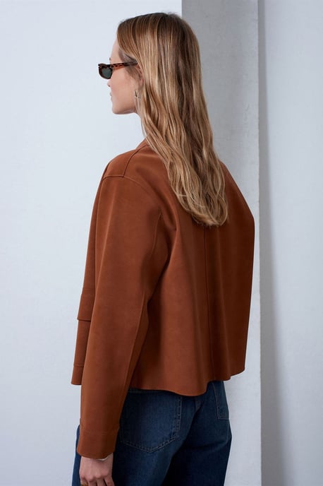 Damen-Crop-Jacke aus Kunstwildleder - Image 2