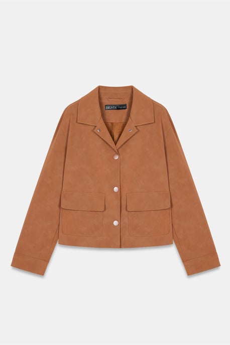 Damen-Crop-Jacke aus Kunstwildleder - Image 5
