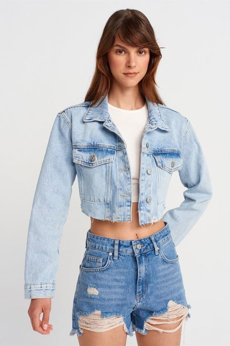 Damen kurze Jeansjacke - Image 1