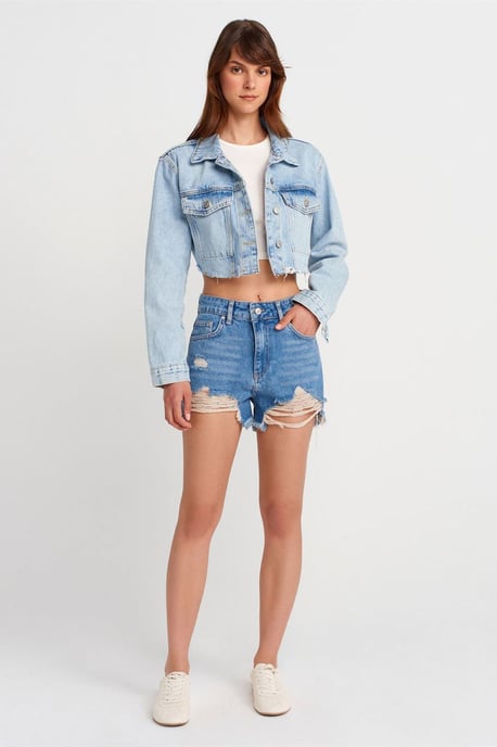 Damen kurze Jeansjacke - Image 4