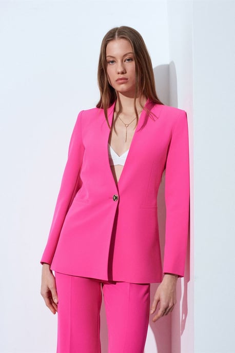 Damen Slim Fit Krepp Blazerjacke - Image 3