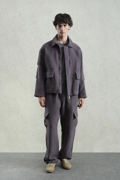 Texturierte Baumwolljacke mit Reißverschluss - Image 1