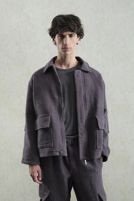 Texturierte Baumwolljacke mit Reißverschluss - Image 4
