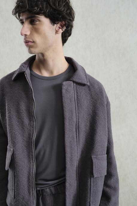 Texturierte Baumwolljacke mit Reißverschluss - Image 5