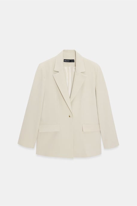 Langer Gewebter Blazer mit Schalkragen - Image 5