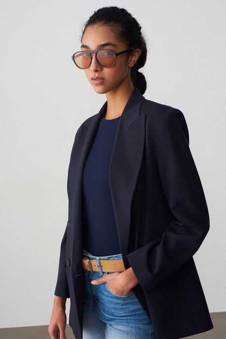 Übergroßer langer Crepe-Blazer-Jacke - Image 1