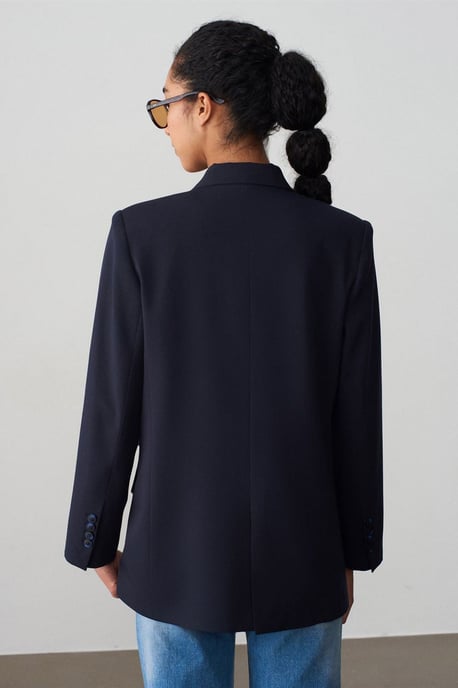 Übergroßer langer Crepe-Blazer-Jacke - Image 2