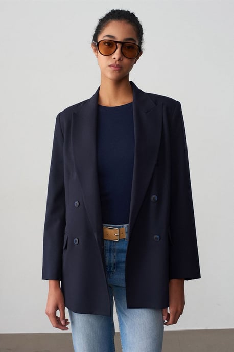 Übergroßer langer Crepe-Blazer-Jacke - Image 3