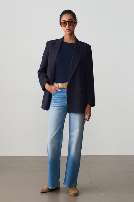 Übergroßer langer Crepe-Blazer-Jacke - Image 4