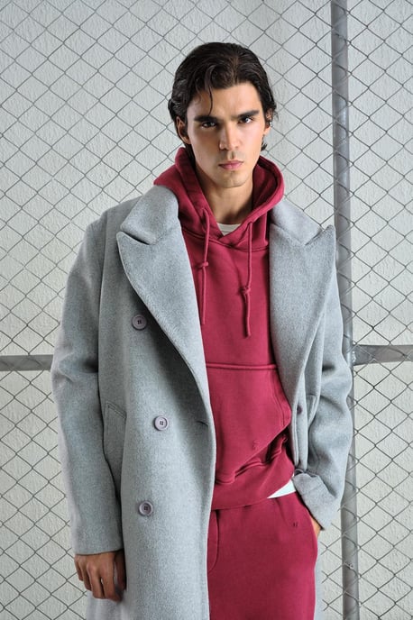 Lange geknöpfte Texturjacke - Image 4