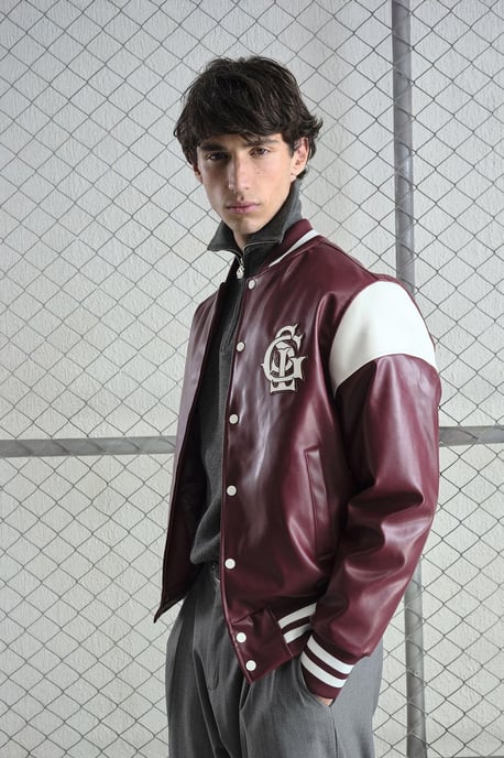 Kunstleder Jacke im entspannten Schnitt mit Stickerei - Image 3