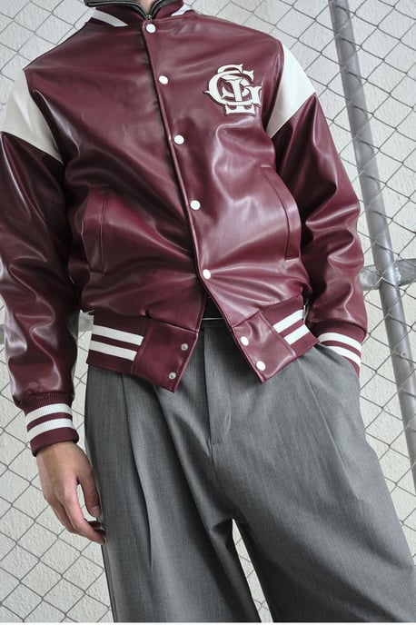 Kunstleder Jacke im entspannten Schnitt mit Stickerei - Image 4