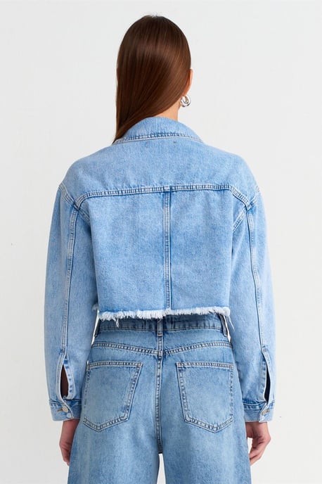 Gekürzte Denim-Pufferjacke - Image 2