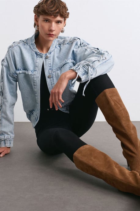 Damen Jeansjacke mit schmalem Kragen - Image 3