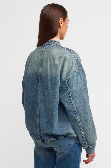 Übergroße Lange Jeans-Pufferjacke - Image 2