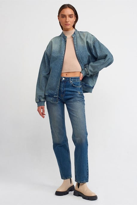 Übergroße Lange Jeans-Pufferjacke - Image 3