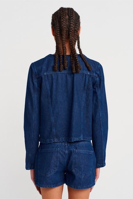 Damen Baumwoll-Denim-Pufferjacke - Image 2