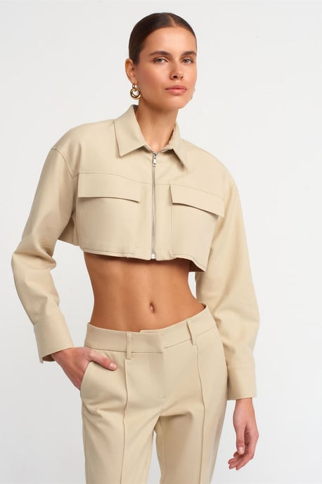 Gekürzte Baumwoll- Poplin- Pufferjacke - Image 1
