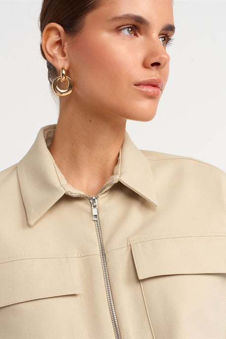 Gekürzte Baumwoll- Poplin- Pufferjacke - Image 4