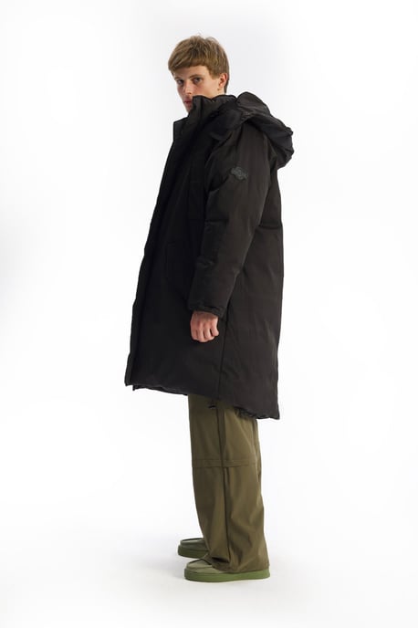 Kapuzenshirt Lange Pufferjacke mit Taschen - Image 3
