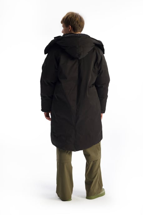 Kapuzenshirt Lange Pufferjacke mit Taschen - Image 4