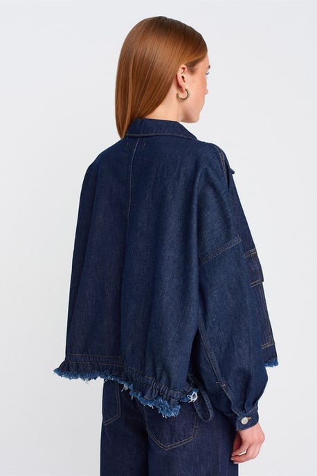 Überdimensionierte Baumwoll-Denim-Button-Jacke - Image 2