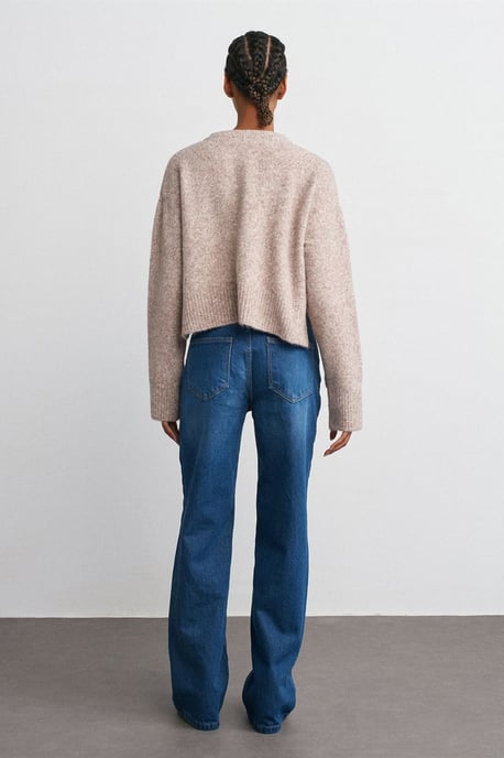 Hüfthose mit ausgestelltem Bein aus Denim - Image 2