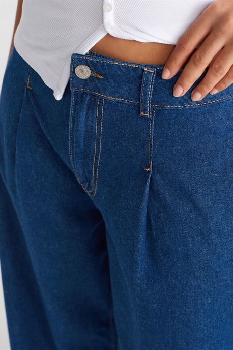Hochtaillierte weit geschnittene Baumwoll-Jeans - Image 3