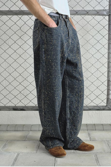 Baggy Fit Strukturierte Denim Jeans - Image 4