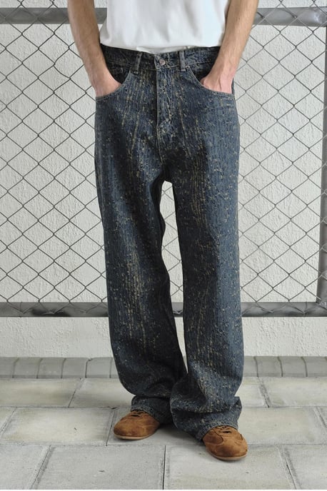 Baggy Fit Strukturierte Denim Jeans - Image 5