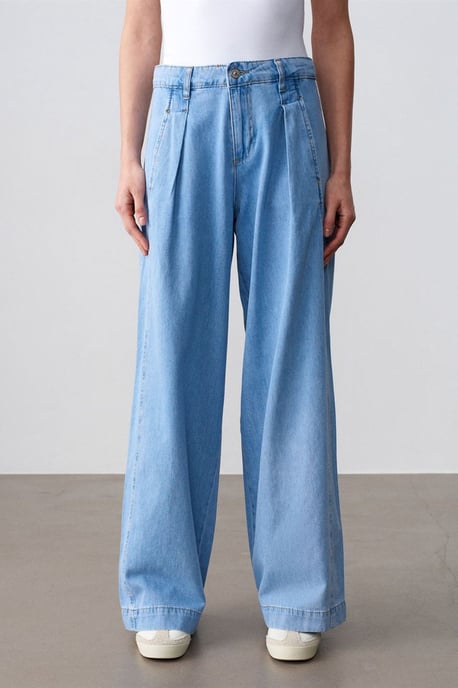 Hochtaillierte weit geschnittene Baumwoll-Jeans - Image 3