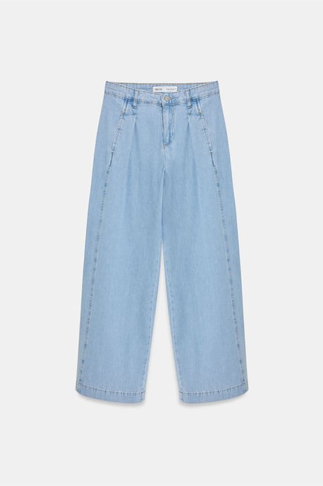 Hochtaillierte weit geschnittene Baumwoll-Jeans - Image 5