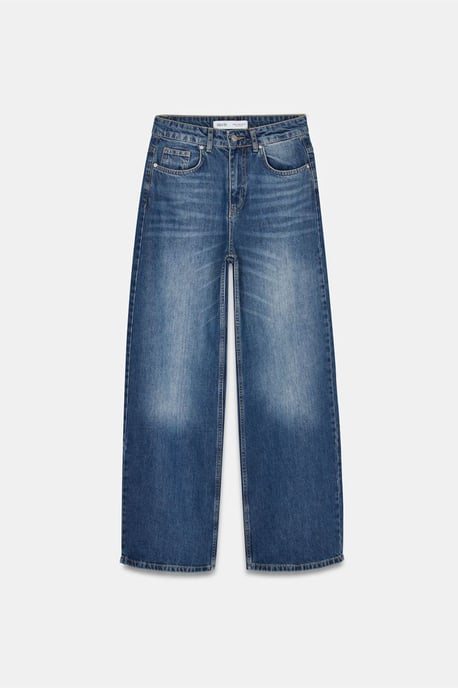 Hochtaillierte weit geschnittene Baumwoll-Jeans - Image 5