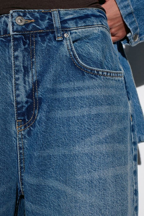 Hochtaillierte weit geschnittene Baumwoll-Jeans - Image 4