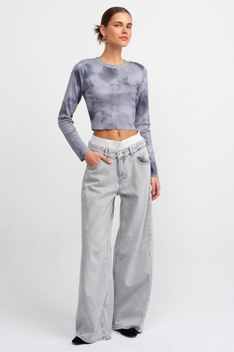 Hochtaillierte Weite Denim-Jeans aus Baumwolle - Image 1