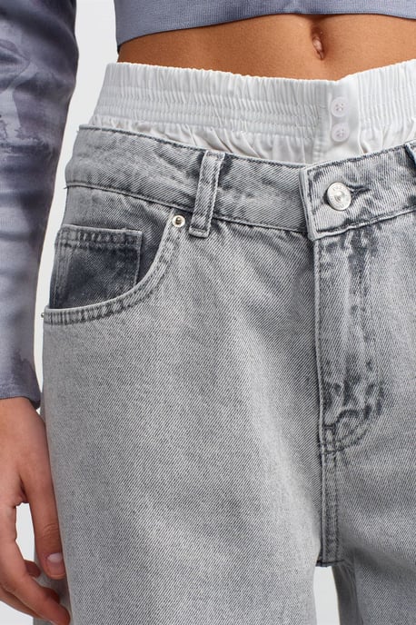 Hochtaillierte Weite Denim-Jeans aus Baumwolle - Image 4