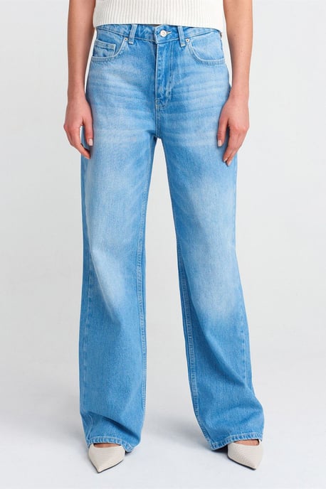 Hochtaillierte weite Baumwoll-Denim-Jeans - Image 3