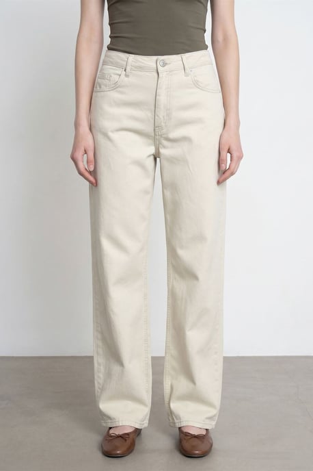 Hochtaillierte weite Denim-Jeans - Image 3